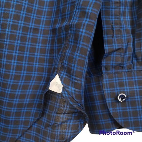 Oriali Firenze Mens Checkered Print Long Sleeve Button Down Shirt Size 16 1/2-42 - Picture 5 of 8